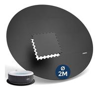 AREBOS Tapis de Protection Rond Ø 200 cm pour Piscine et Spa | Tapis Puzzle Isolant et antidérapant | Protection pour extérieur & Whirlpool Gonflable