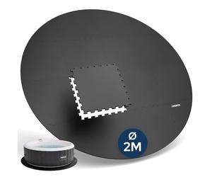 AREBOS Tapis de Protection Rond Ø 200 cm pour Piscine et Spa | Tapis Puzzle Isolant et antidérapant | Protection pour extérieur & Whirlpool Gonflable