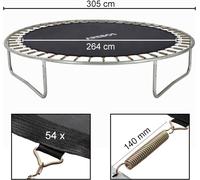 AREBOS Tapis de saut Ø 257 pour trampolines Ø 305 cm 165 mm ressorts 64 oeillets