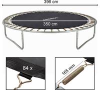 Arebos Tapis de Saut de Trampoline | Toile De Saut | Accessoires Trampoline Tapis De Saut De Rechange 396 cm, Noir, 84 Ösen, für 165 mm Federn