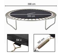 AREBOS Tapis de Saut de Trampoline Remplacement Noir Rond 396 cm