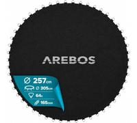 Arebos Tapis de saut pour trampoline Ø 305 cm | 64 œillets | ressorts de | Tapis de saut, tapis de trampoline, accessoires de trampoline, pièces de rechange de trampoline, couture 9 fois