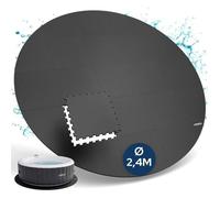 AREBOS Tapis de Protection Rond Ø 240 cm pour Piscine et Spa | Tapis Puzzle Isolant et antidérapant | Protection pour extérieur & Whirlpool Gonflable
