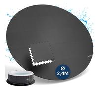 AREBOS Tapis Protection Spa Ø240 cm EVA 25pcs Antidérapant Extérieur Noir Sols