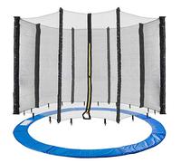 Arebos Toile de Trampoline avec Filet de sécurité | Ø 244, 305, 366, 396, 430, 460 & 490 cm | pour 6 ou 8 poteaux (305 cm : Filet 8 poteaux) | Ensemble de Remplacement
