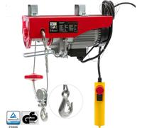 AREBOS Treuil électrique 1000W | 200-400 kg | 12 m de hauteur de levage | Télécommande