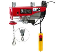 AREBOS Treuil électrique 1000W | 300-600 kg | 12 m de hauteur de levage | Télécommande