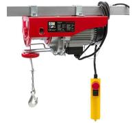 AREBOS Treuil Palan électrique - 400/800 kg - 1300W - Télécommande filaire - Rouge