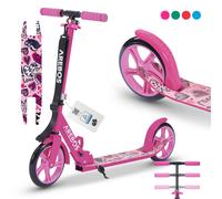 AREBOS Trottinette pliable roues 200 mm guidon réglable ABEC-7 jusqu’à 100 kg