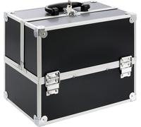 AREBOS Valise cosmétique 15 L 32 x 27 x 22 cm noir alu incl. serrure & clé
