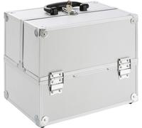 AREBOS Valise cosmétique 15L 39x36x23 cm Argent Alu incl. serrure & clé