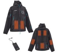 AREBOS Veste d'hiver imperméable | Veste chauffante Soft Shell | 7 zones de chauffage d'énergie 10000 mAh | Unisexe taille | M