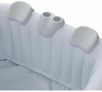 AREBOS Whirlpool Set de confort 2 coussins de nuque & porte-gobelets, imperméable blanc