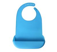 Arecobticy Bavoir imperméable en silicone de qualité alimentaire pour adulte avec partie récupérateur de nourriture 3D pour personnes âgées, bleu marine, taille unique