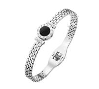 Arecobticy Bracelet élégant pour couple sculpté avec chiffres romains - Cadeau idéal pour tous les jours - Bracelet d'amour gravé, taille unique, Comme décrit