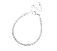 Arecobticy Chaîne de poignet sophistiquée en maille d'acier avec fermeture réglable en cristal pour une utilisation à long terme, perles de cristal blanches pour les professionnels d'affaires, taille