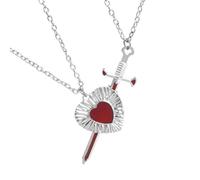 Arecobticy Collier en alliage avec épées et cœur pour couples, fait à la main, bijoux pour rendez-vous, anniversaires et tous les jours, pendentif d'amour en alliage tendance, taille unique, Comme