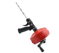 Arecobticy Déboucheur de vidange efficace à deux fonctions avec tambour de stockage et pièces en acier au carbone Outil de débouchage solide