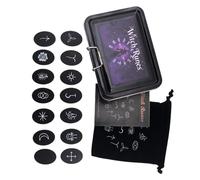 Arecobticy Divinations Bois couru avec sac de rangement Méditations Gravé Décoratif Divinations occidentales Guide Païen Sculpture à la main Bois