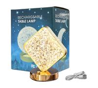 Arecobticy Lampe étoile effet cristal réglable couleur intensité variable charge USB effet cristal lampe étoile couleur réglable portable lumière de table ronde douce chambre lueur type C charge