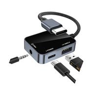 Arecobticy Les adaptateurs USB C prennent en charge la charge rapide de 60 W, la sortie sonore de 3,5 mm et les données USB 2.0 pour smartphones, tablettes de type C vers processeur assistant