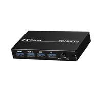 Arecobticy Petit appareil KVM USB pour 2 systèmes avec 4 ports USB, parfait pour les bureaux, les salles de conférence, l'éducation multimédia, le changement KVM multi-PC