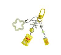 Arecobticy Porte-clés nostalgique en gelée miniature fait à la main en résine pour ami, anniversaire, surprise, accessoire mignon en résine pour sacs, jaune, taille unique