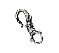 Arecobticy Porte-clés unique en forme de tête de mort en acier inoxydable pour homme - Fermoir mousqueton gothique - Pour un usage quotidien - Porte-clés multifonction, Large, taille unique