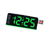 Arecobticy Réveil numérique à projection avec projecteur de plafond rotatif à 180°, alarmes fortes, date de température pour chambre à coucher