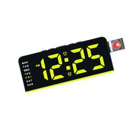 Arecobticy Réveil numérique à projection avec projecteur de plafond rotatif à 180°, alarmes fortes, date de température pour chambre à coucher