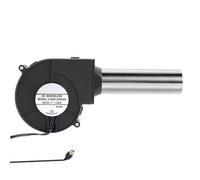 Arecobticy Ventilateur souffleur avec long tube en acier inoxydable 5 V alimenté par USB 3200 tr/min pour camping, pique-nique, travail des métaux, barbecue, souffleur