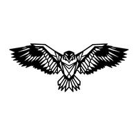 AREDE Décoration murale en métal Aigle en vol - 79 x 32 cm - Art mural en métal pour chambre à coucher, salle de bain, salon, maison - Décoration en aluminium composite - Noir