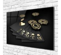 AREDE Impression directe sur verre acrylique (plexiglas) - 60 x 40 cm - Poker Royal Flush - Impression de haute qualité avec des couleurs vives - Décoration murale pour salon, chambre à coucher