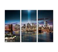 AREDE Lot de 3 Affiches murales Multi Panneaux Paysage de New York | 90 x 60 cm | Tableau Art Décoration Murale pour la Maison, le Bureau, le Salon, la Chambre à coucher - Prête à être accrochée