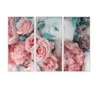 AREDE Lot de 3 Affiches murales Multi Panneaux Roses Roses | 90 x 60 cm | Tableau Art Décoration Murale pour la Maison, le Bureau, le Salon, la Chambre à coucher - Prête à être accrochée