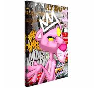 AREDE Tableau Décoration Murale sur Toile | La panthère graffiti | Art Déco Salon Chambre | Tableau Moderne 60 x 40 cm | Prêt à être accroché