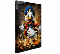 AREDE Tableau Décoration Murale sur Toile | L'oncle Scrooge | Art Déco Salon Chambre | Tableau Moderne 40 x 60 cm | Prêt à être accroché