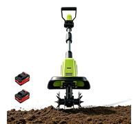 Aredwhiterui Motoculteur De Jardin sans Fil, Motobineuse Électrique 20V avec 4 Dents en Acier, Largeur 25cm, Profondeur 22cm, Outil Léger pour Préparer, Aérer Et Désherber