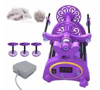 Aredwhiterui Rouet Électrique avec Affichage Numérique Et Interrupteur Au Pied, Mini Rouet en Laine - Capacité De 240 G + Commutation Avant Et Arrière + Vitesse Continue, 3 Bobines,Purple