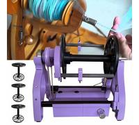 Aredwhiterui Rouet Électrique Domestique, Mini Rouet À Laine - Commutation Avant/Arrière + Vitesse Maximale 800 TR/Min + Capacité 4oz (120G), pour Torsion De Fibres De Laine, 3 Bobines,Purple