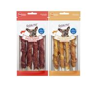 arelf Bundle | Dokas Mélange de bâtonnets à mâcher poulet et canard | 2 x 50 g de collation pour chien | Peau de bœuf avec filet de poulet et de canard | Friandise à mâcher pour chien