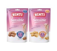 arelf Bundle RINTI Sensible Snack 2 x 120 g | Poulet et canard | lyophilisé - Friandises monoprotéines pour chien sans additifs - Sans céréales - Snacks sensibles pour chiens