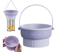 AREMOD Nettoyeur de pinceaux de maquillage en silicone - Bol et panier de séchage suspendu - Boîte de nettoyage pour éponge, bouffées - Nettoyage et rangement - Violet
