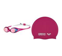 arena - 1E362 - Lunettes de Piscine - Mixte Enfant - Rose (Pink/White) - Taille Unique & Classic Silicone JR Bonnet de piscine Mixte Enfant, Fuchsia/Blanc, Taille Unique