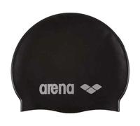 Arena Bonnet de bain Classic Silicone – Noir/Argent – Taille unique