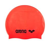 Arena Bonnet de Bain Classique en Silicone Unisexe-Adulte, Rouge Fluo, Taille Unique