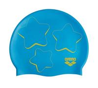 Arena Bonnet de Bain Classique en Silicone Unisexe pour Filles et garçons, Confortable et Durable, Taille Unique, Motif étoiles/Turquoise