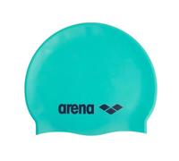 Arena Bonnet de Bain Classique Unisexe en Silicone Souple pour Femme et Homme, entraînement intensif et Course, Confortable, antidérapant, Bonnet de Bain pour Cheveux Longs, Eau/Bleu Marine