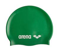 Arena Bonnet de Bain Classique Unisexe en Silicone Souple pour Femme et Homme, entraînement intensif et Course Confortable, antidérapant, Bonnet de Bain pour Cheveux Longs, Vert