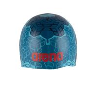 Arena Bonnet de bain Poolish en silicone moulé unisexe pour entraînement et course, taille unique, camouflage kikko/eau/bleu